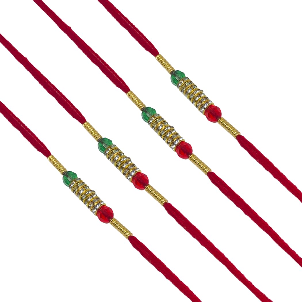 WhopperIndia Set of 2 Rudraksha Rakhi For Brother, Traditional Rakshabandhan Rakhee Bracelet For Your Brother