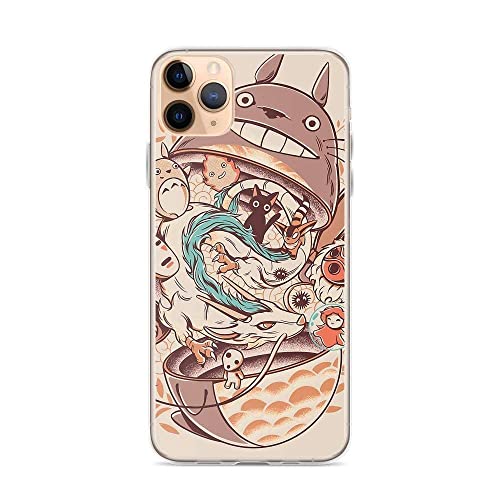 Custom Phone Case Compatible with iPhone 13 Pro Max 12 Totoro 11 Pro in Max Rain Mini Miasaki 6/6s Ghibli 7 Movie 8 X/Xs Xr Se 2020 Shockproof Four Corners Protection Cover, One size
