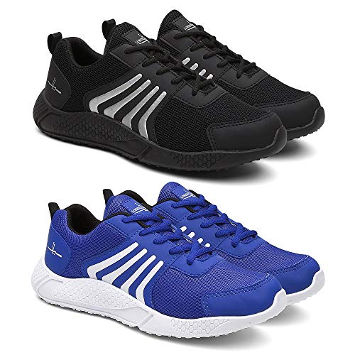 Tênis Masculino Running Caminhada Modelo Esportivo - Preto/Azul - 41