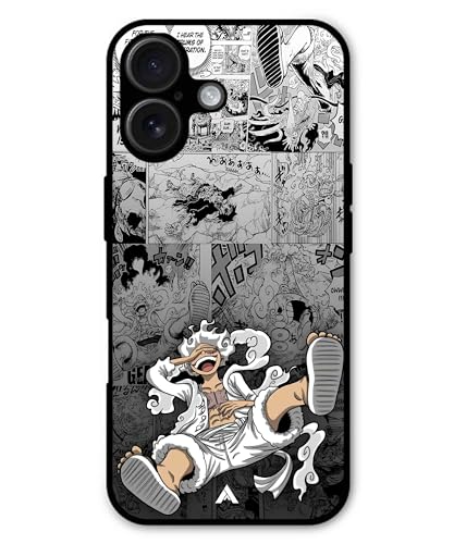 Image of Premium Anime 2 Case for iPhone 16 Plus (Glossy Finish) Soft-Touch Metal TPU Back Cover, Shockproof, Designer, Aesthetic Mobile Phone Case