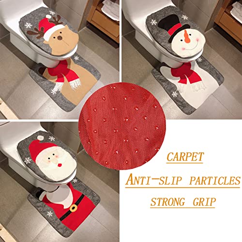 Heshifeng. Party & Accessories Christmas Snowman Santa Deer Toilet Seat Cover And Rug Set Red Christmas Decorations Bathroom (Snowman Style 2) #TOP5