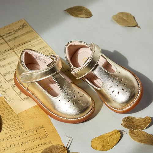 Image of GINFIVE Toddler Girls Dress Shoes Little Kids Flats School Mary Janes Shoes