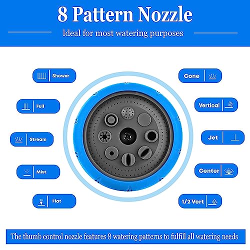 Garden Hose Pipe Multi Spray Watering Gun Starter Set,8 Adjustable Patterns High Pressure Spray Head Hose Nozzle,Hose Connectors Hose Attachments for Watering Plants Or Lawns,Shower Pets,Car Washing - Image 3
