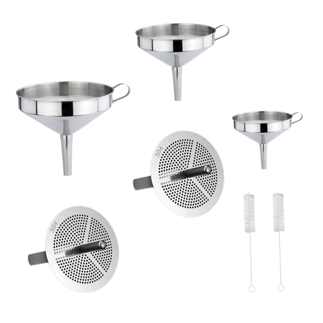 Juego de Embudo de Cocina de Acero Inoxidable Mango Lateral y Filtro Desmontable para Transporte Rápido y Preciso de Líquidos Hogar
