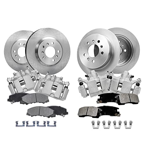 Image of Detroit Axle - Front & Rear Disc Rotors + Calipers + Ceramic Brake Pads
