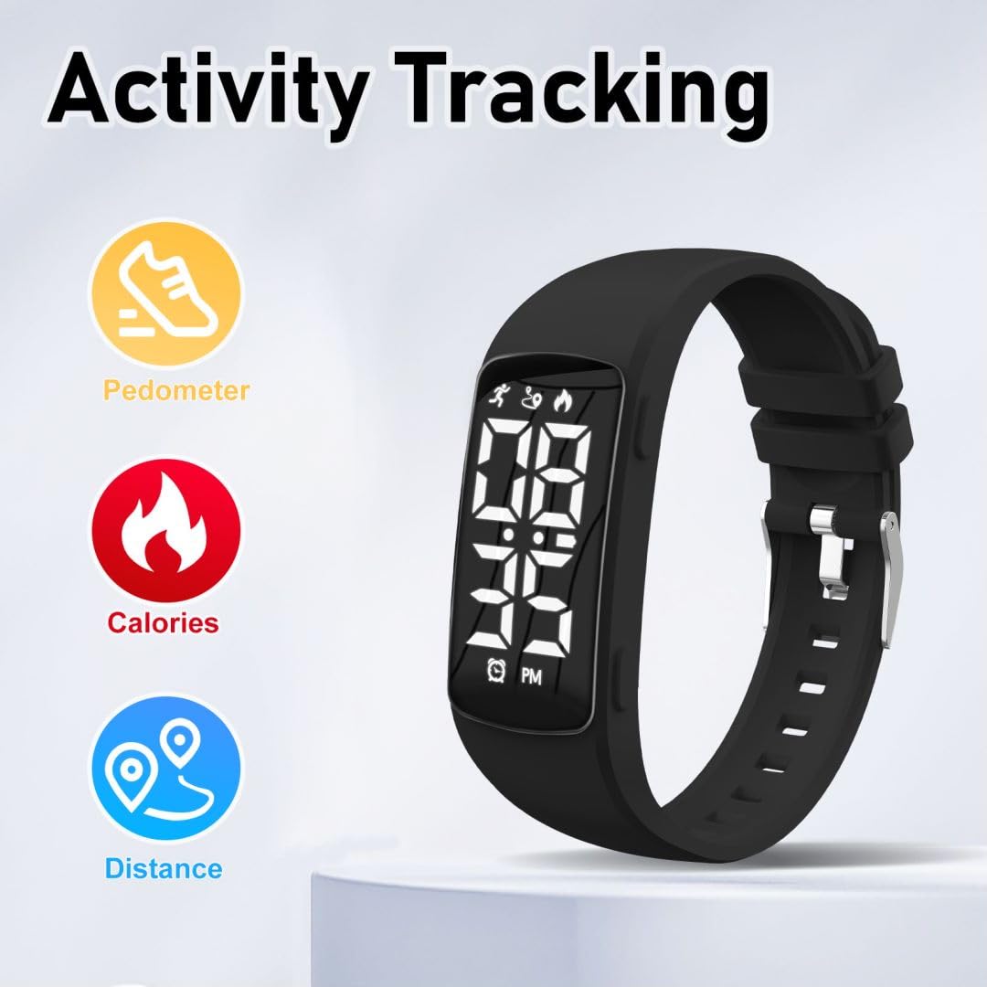 aswan watch Digitaluhr Kinder Mädchen Jungen mit Schrittzähler,Wecker,Stoppuhr, Distanz,Datum-Sport Armbanduhr ohne App und Handy mit Silikonarmband