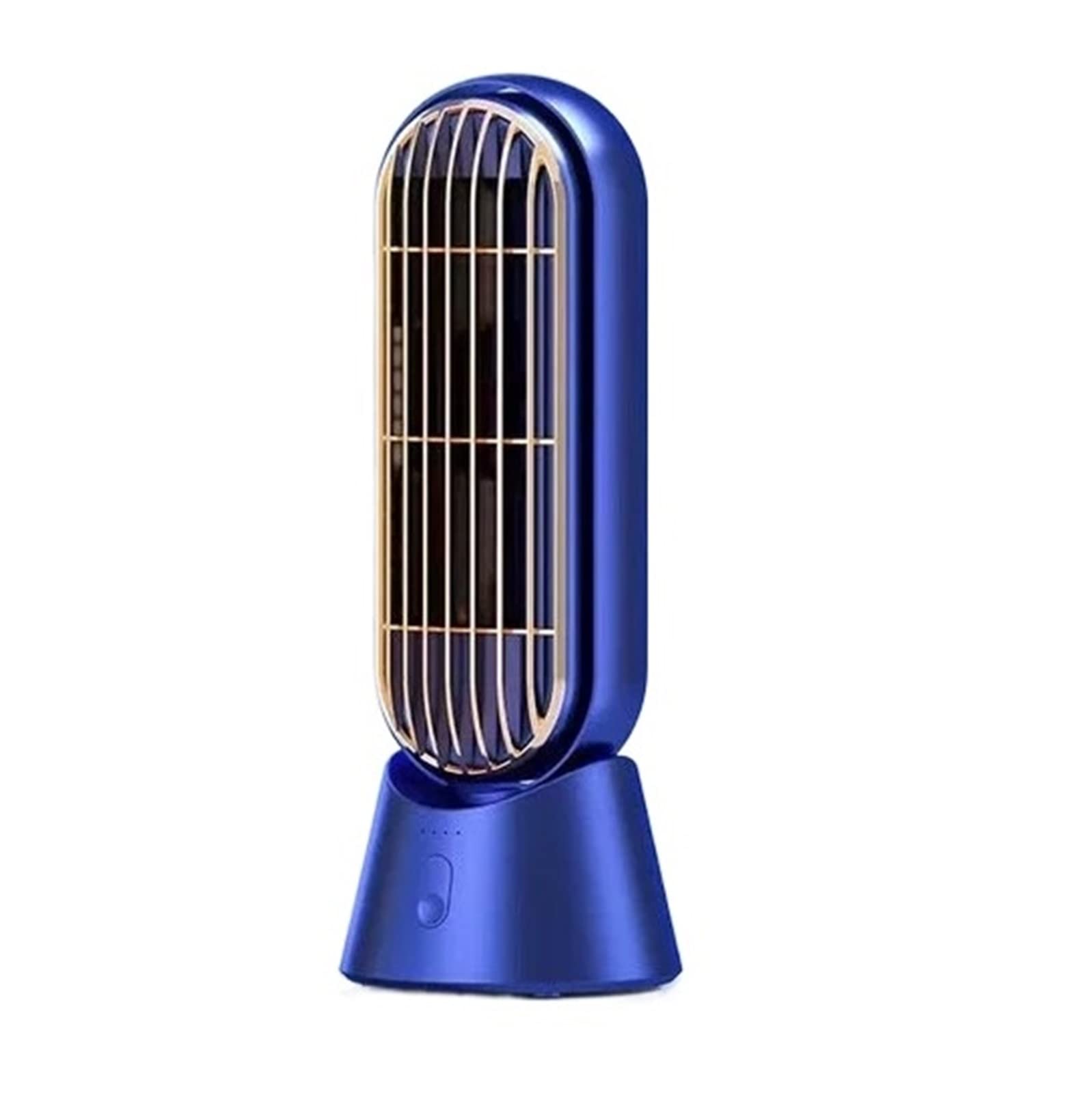 Cczrd Rechargeable Blue 4000Mah Electric Fan Desktop Portable Vaneless Tower Usb Charging Battery Vertical Home Office Cooling Air Conditioner Airflow Comfort Refreshing Breeze(Rechargeable Blue)