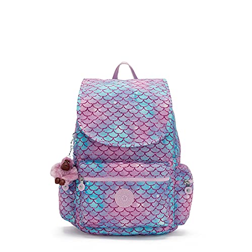 Kipling Mochila pequena estampada Ezra, Mermaid Sparkle, 11.75''Lx17''Hx8.25''D, Kipling Mochila feminina Ezra Prt