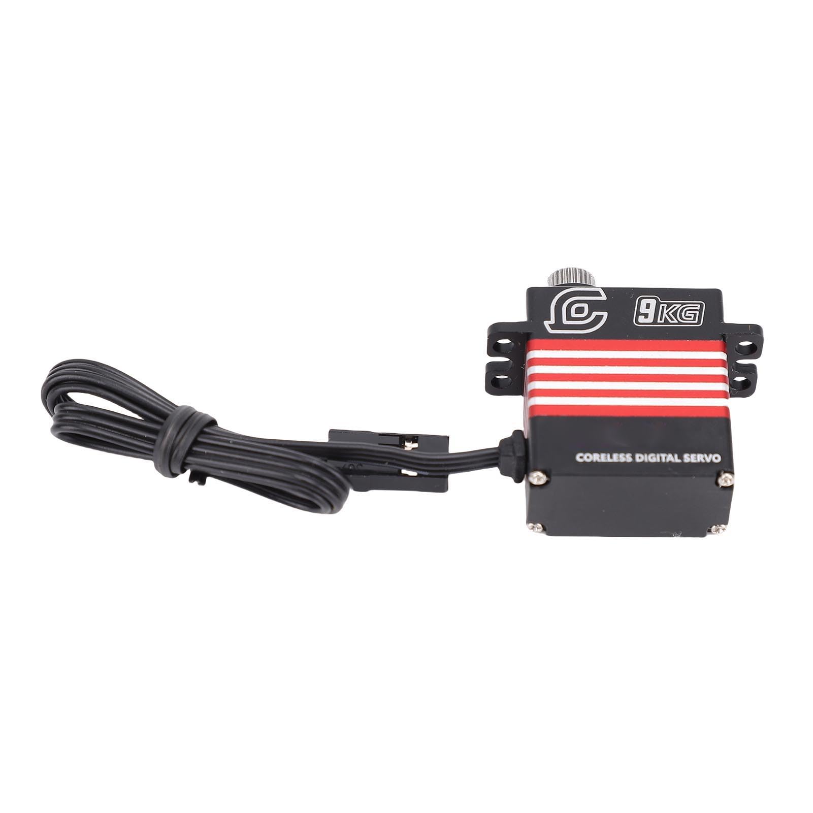 servo digital RC de 9 kg con brazo IP66 Reemplazo de servo de metal a prueba de agua para SCX10 III 1 18 Crawler Control de precisión de alto par para entusiastas de (Roja)