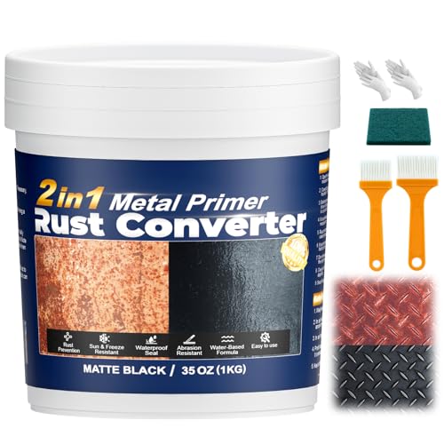 SZ-KARIDGE 2 en 1 convertidor de óxido e imprimación de metal, 1 kg de pintura antioxidante para metal, eliminador de óxido y sellado ultra automático, revestimiento antioxidante duradero, resistente