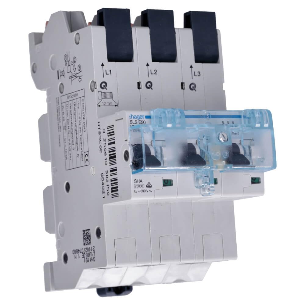 Hager HTS350E FI-/LS-Schalter 10A 1p+N C 0,03mA, 400 V, n.a