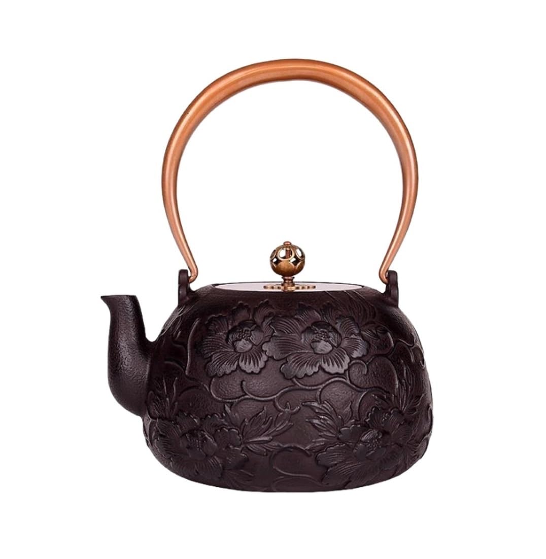 GAOJUNAN Teaware Cast Iron Teapot, Large Capacity 1.2L Tea Kettle, Japanese Tea Pot For Loose Leaf Coated Loose Tea Maker