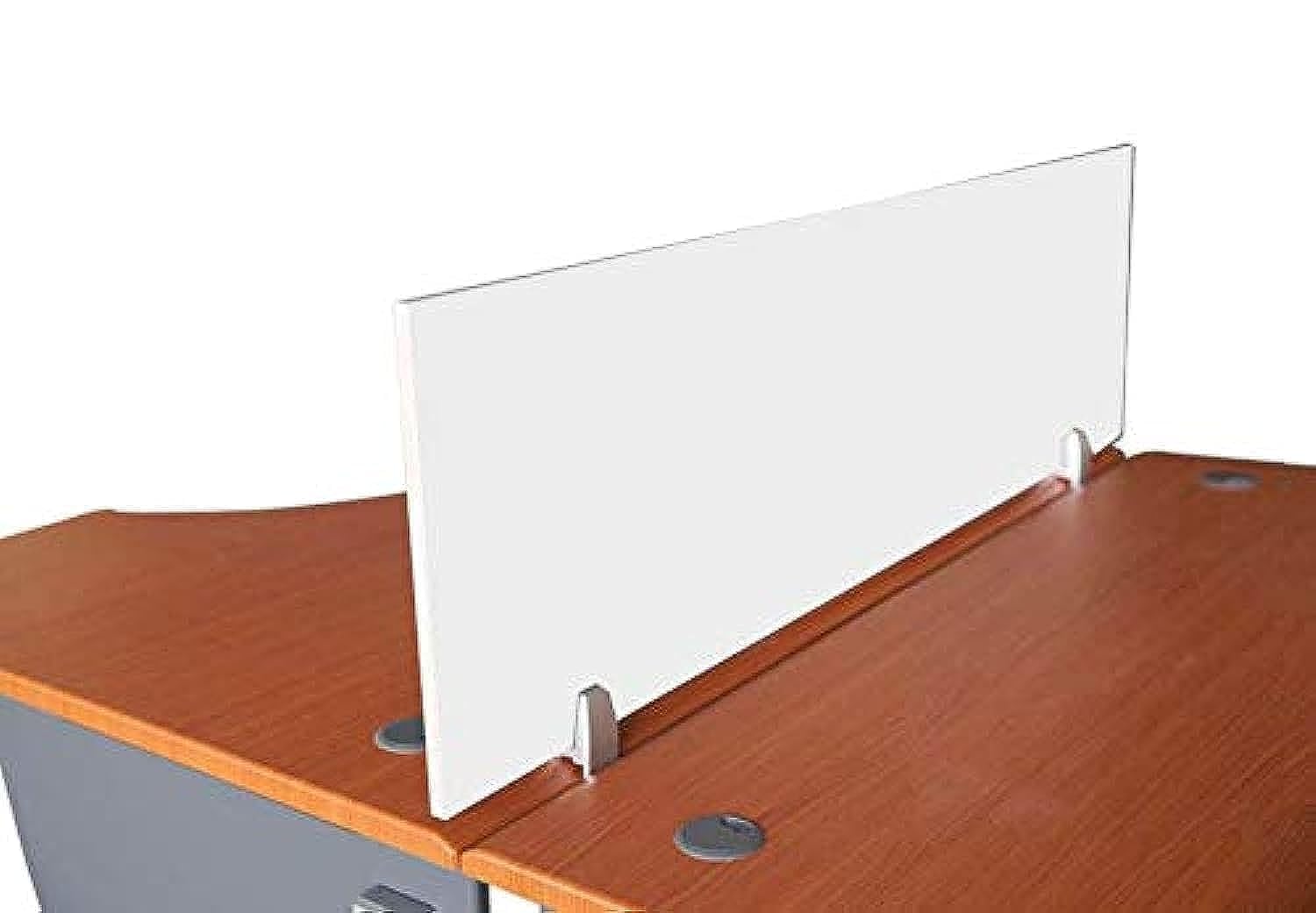 Mahmayi Deler Desktop Mounted Privacy Panel Divider Panels with 2 Clips for Student Call Centers, Offices, Libraries, Classrooms- Removable Sound Absorbing Desk Partition Board(120 CM, White)
