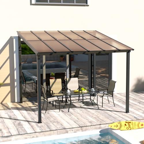 UDPATIO-10-x-10-Patio-Pergola-with-Roof-Large-Metal-Wall-Pergola-Wall-Mounted-Steel-Gazebo-Awnings-for-Outdoor-Decks-Backyard UDPATIO 10 x 10 Patio Pergola with Roof Large Metal Wall Pergola Wall Mounted Steel Gazebo Awnings for Outdoor Decks Backyard