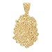14k Gold Plated 25mm x 32mm Chunky Nugget Textured Medallion Pendant