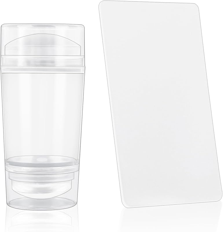 Estampador de uñas con punta francesa, herramienta de impresión transparente de doble cabeza con raspador, adecuado para uso profesional y de manicura doméstica