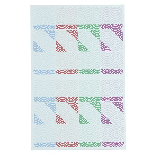 ゆにねーむ 洗濯 タグ に貼る シール 和風波模様 24ピース×1シート UN-203