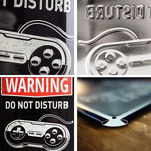 Targa Vintage Achtung – Gaming in Progress – Idea Regalo per Giocatori, in Metallo, Design Retro per Decorazione, 20 x 30 cm - Gadget - Immagine 3