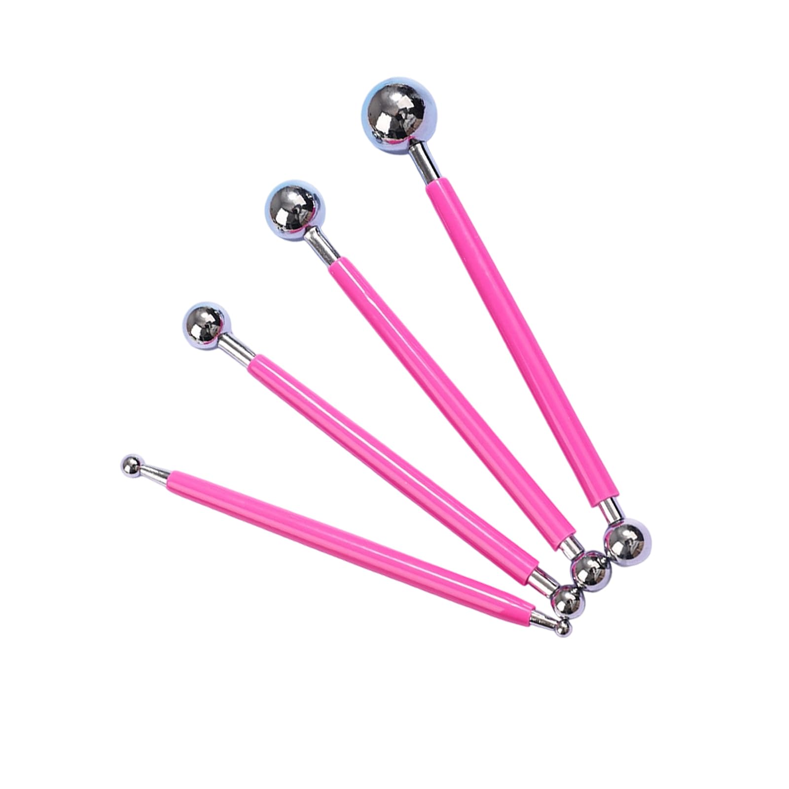 NEWFT 4Pcs Multifunctional Pottery Craft Tool with Stainless Steel Tip Double Ended Clay Dotting Tool for Ceramic Detailing Professional Ceramic Tools