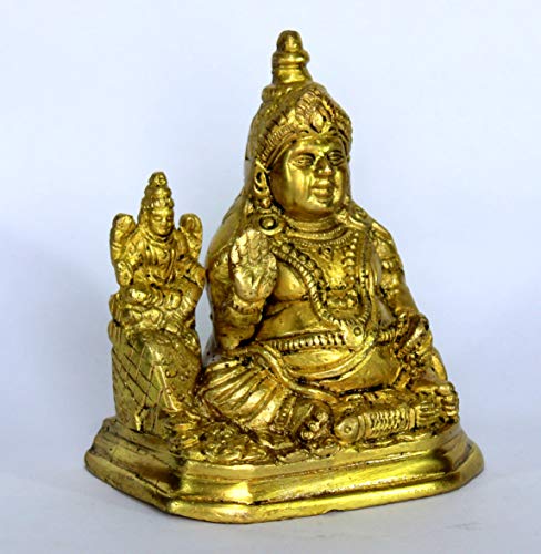 Figura Decorativa Estatua Laxmi Kuber de Latón 4.25" miniatura 6