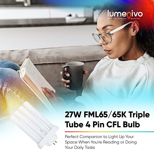 Fml 27W 6500K Replacement Bulb For Feit Electric 06565 - Fml65/65K Triple Tube 4 Pin Cfl Bulb By Lumenivo, Plm 65W 6500K Daylight Compact Fluorescent Light Bulbs (1 Pack) #TOP3