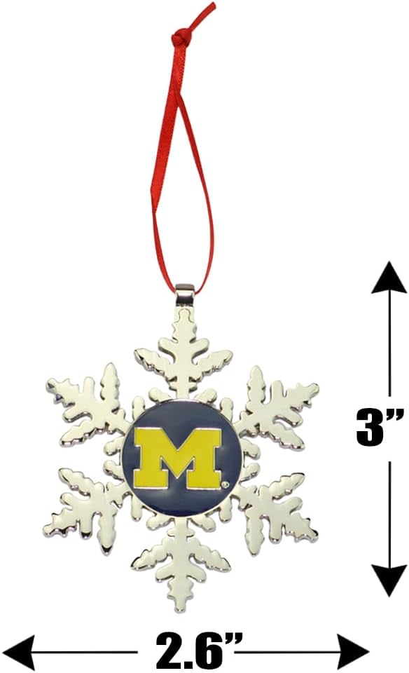 Michigan Wolverines Snowflake Christmas Ornament - Image 2
