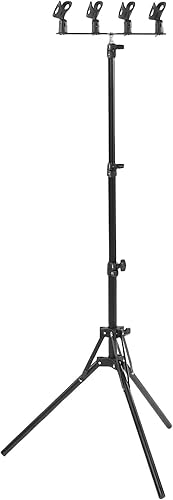 Miniatura 9 de Yunseity Tripod Microphone Stand, Height Adjustable Microphone Floor Stand Holds 4 Microphones, Foldable Boom Arm Floor Mic Stand with 4 Mic Clips
