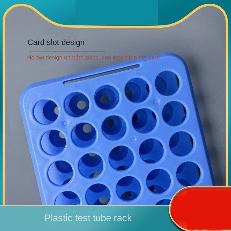 stojak na probówki do laboratorium, Plastikowy stojak na probówki 50 otworów Niebieskie eksperymenty naukowe do pobierania krwi w klasie