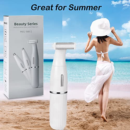 Kiyy Rasierer Damen Elektrisch, 3 in 1 Bikini-Trimmer Lady, Elektrischer für Frauen Nass und Trocken, Intimrasierer Bein Achseln Bikinizone,mit Augenbrauen Nasenhaartrimmer Kopf - Image 8