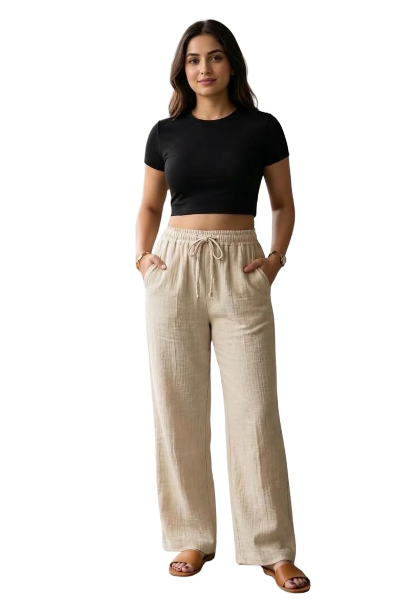 Women Linen Cotton Pants-picture-17