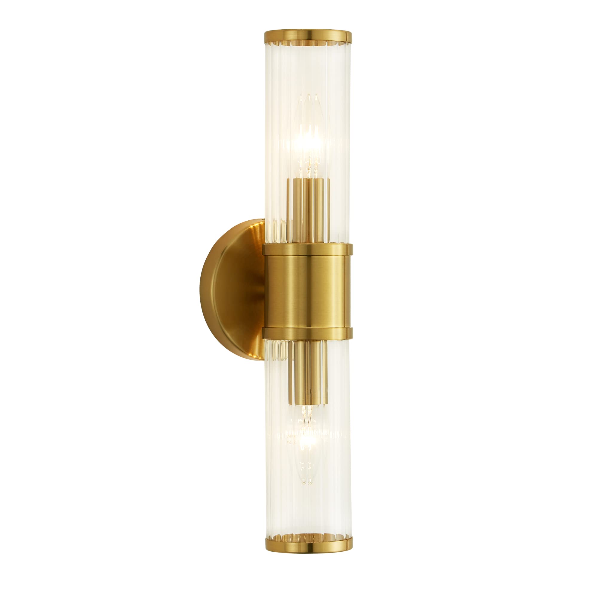 Linour Wall Sconces Lighting for Bathroom Living Room Gold Morden Vanity Lights Fixture with Glass S