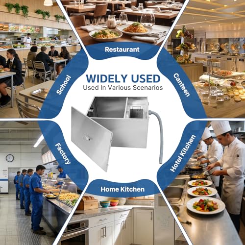 WUDLEP Commercial Under Sink Grease Trap, 120L Large capacity Grease Interceptor, Stainless Steel Waste Fat Oil Water Separator, for Restaurant, Home, Kitchen and Canteen, Silver - Image 6