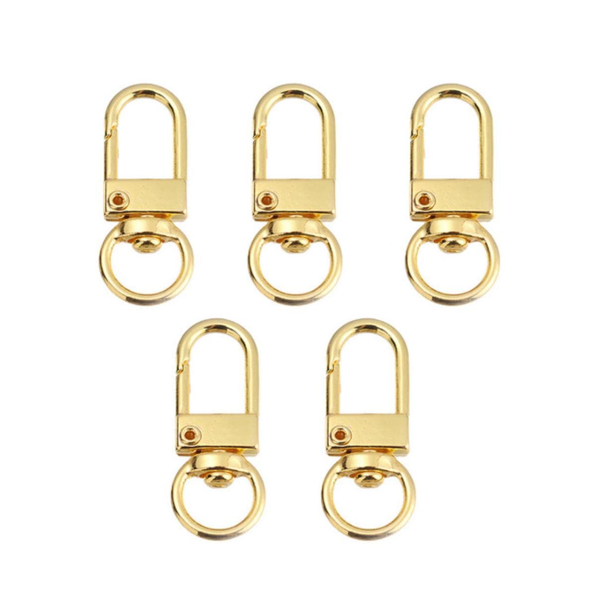 5PCS Metal Bags Buckle Lobster Clasps Collar Buckle Split Ring Collar Carabiner Snap Hook DIY Keychain Bag Part Outdoor Tools-Gold