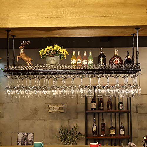 Casier à vin au plafond industriel en fer réglable ULAINE 60cm - 4