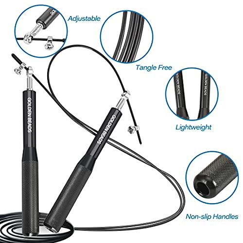 Skipping Rope for Adults, Speed Rope Men & Women, Fitness Jump Rope with Premium Ball Bearings, Adjustable Length, Non Slip Handles, Perfect for Fat Burning, Indoors Outdoors, Boxing, Cardio - Image 5
