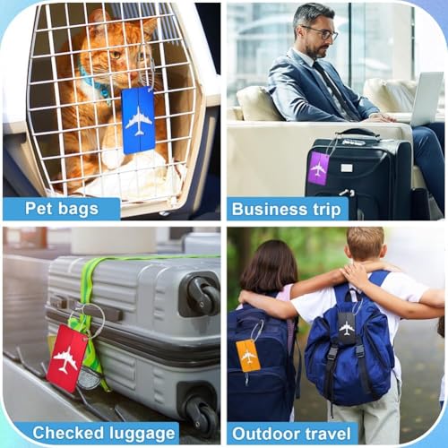 Image of Bunty CHIKU Metal Luggage Tags Set,Durable Aluminium Travel Suitcase ID Tags with Stainless Steel Cable Ties & Waterproof PVC Cards