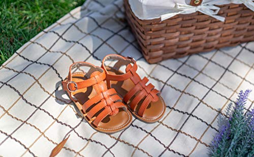 Image of Kolan Toddler Girl Sandals Open Toe Flat Princess Dress Shoes Little Kids