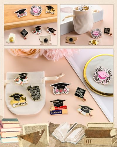 Image of Graduation Pins Bulk with Storage Bag for Class of 2026 Graduation Cap Diploma Enamel Pins for Backpack Hat Jackets Congrat Grads Gifts for Students Teachers Classmates 2026 Graduation Party Favors