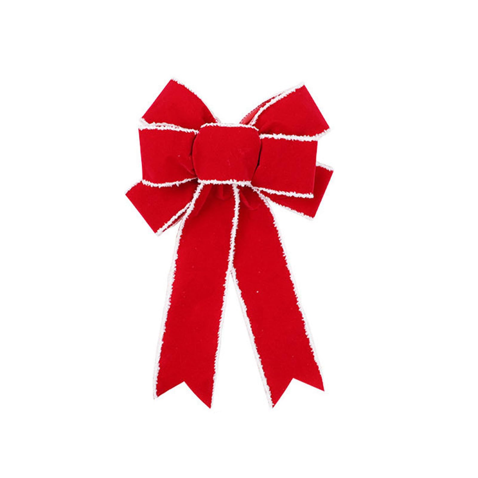 Msioytog Handcrafted Loop Ribbons for Holiday Party Decor & Packaging Supplies Flocking Christmas Bowknot Christmas Tree Handcrafts