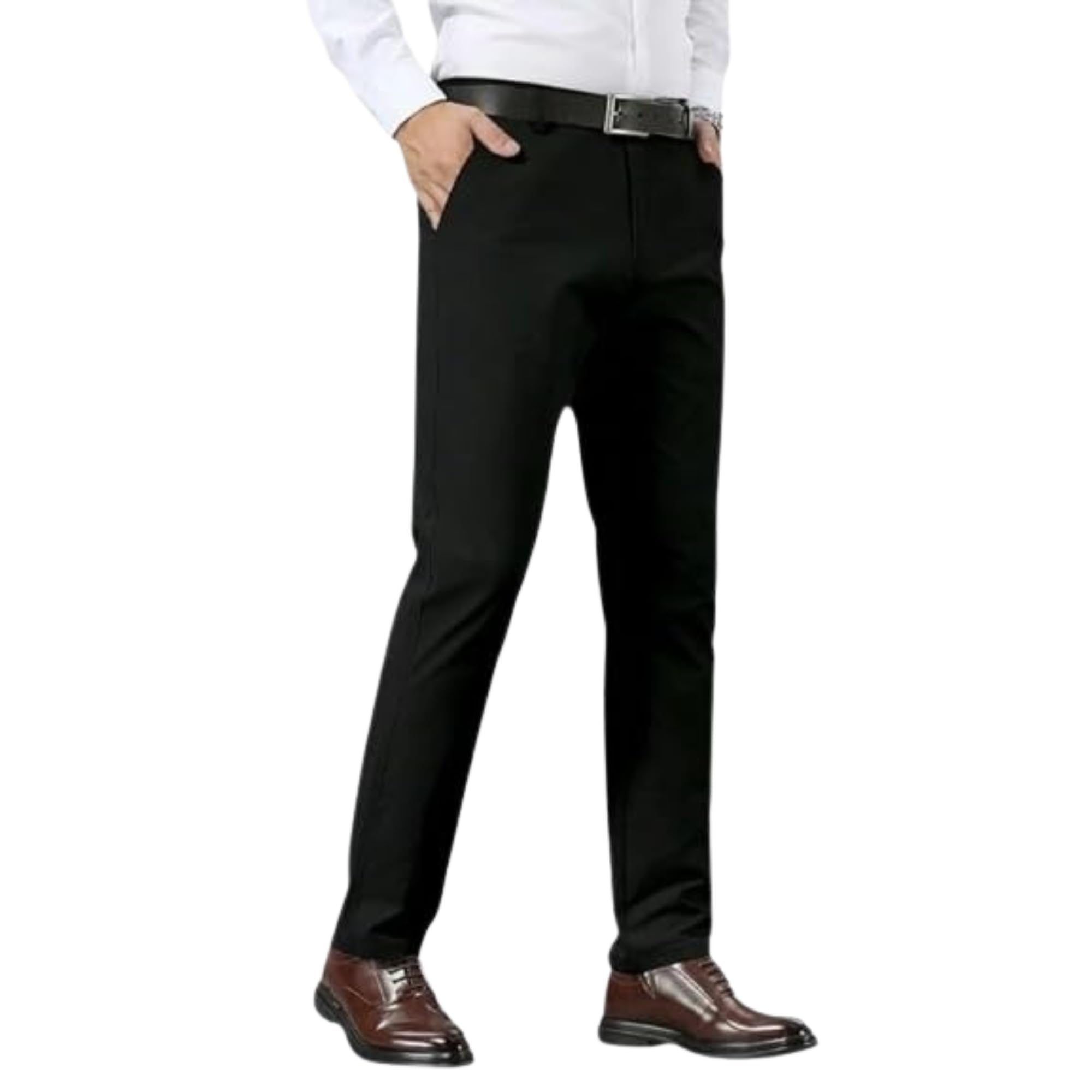 Men’s Formal Slim Fit Pants | Stretch Cotton Blend Office Pant for Business Party Casual Daily Use Flat Front Style-picture-21