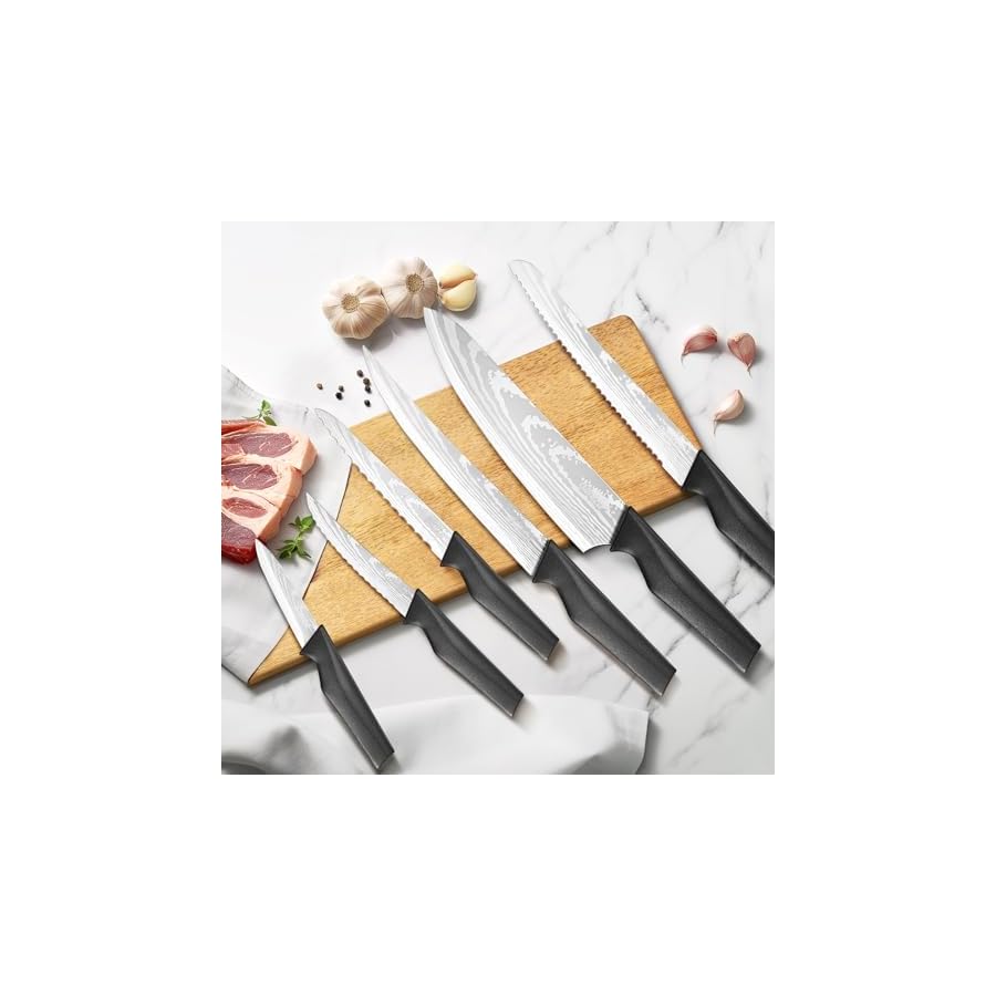 Knife-Set-Ganiza-15pcs-Knife-Set-for-the-Kitchen-with-Block-Built-in-Sharpener-High-Carbon-Stainless-Steel-Kitchen-knife-set-with-Laser-Pattern-Sharp-Rust-Resistant Knife Set, Ganiza 15pcs Knife Set for the Kitchen with Block, Built-in Sharpener, High Carbon Stainless Steel Kitchen knife set with Laser Pattern, Sharp & Rust Resistant