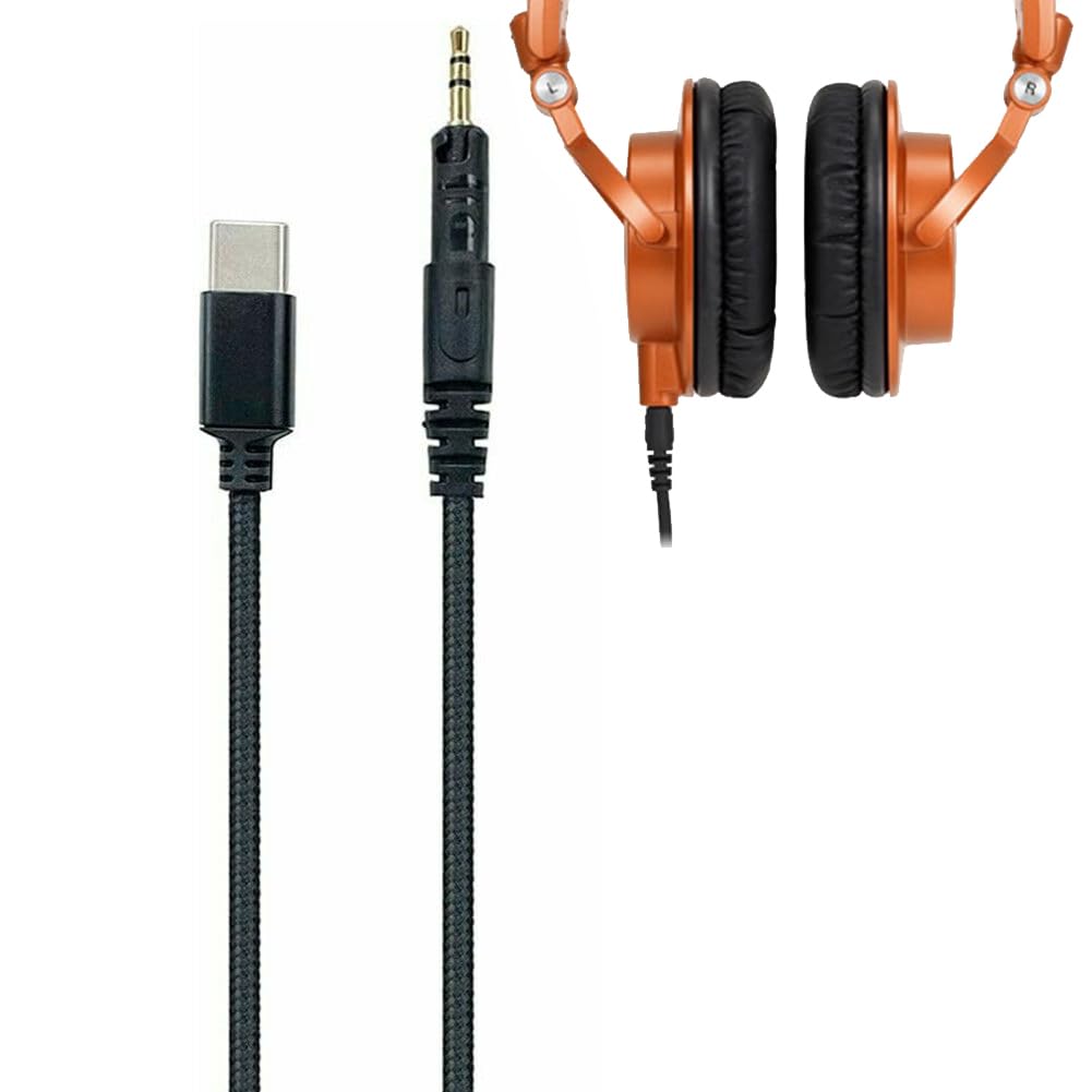 V-MOTA Earphone line Compatible with Audio-Technica ATH-M40X ATH-M50x ATH-M60X ATH-M70x Headset(Do Not Fit ATH-M50X BT) (1.5M(5Ft) Type-C)