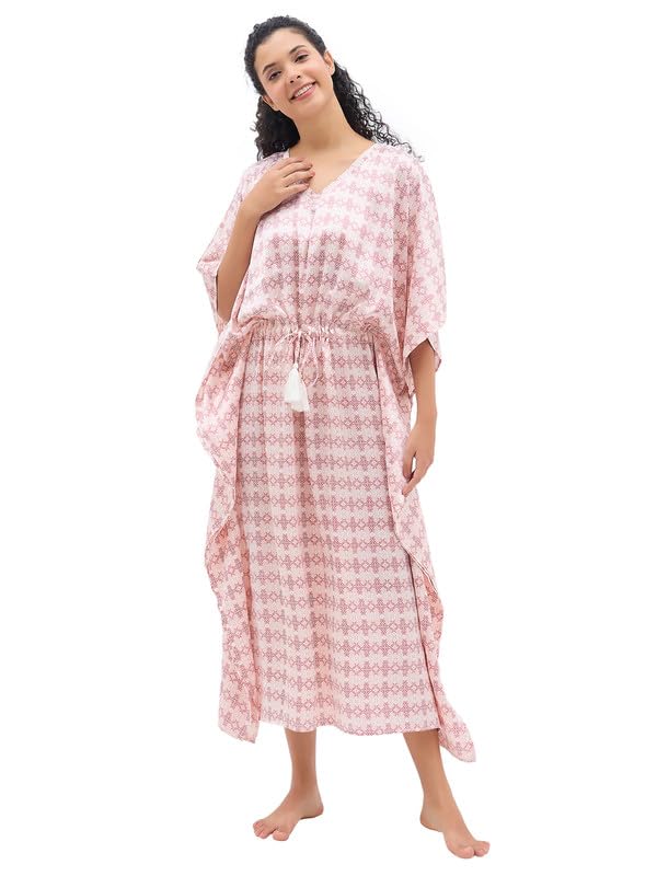 Women's Satin Printed Long Kaftan-image-28