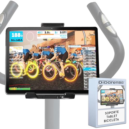Didarenba Soporte Tablet Bicicleta estatica Spinning Moto valido para Todas Las Tablets pc del Mercado y manillares de Todo Tipo