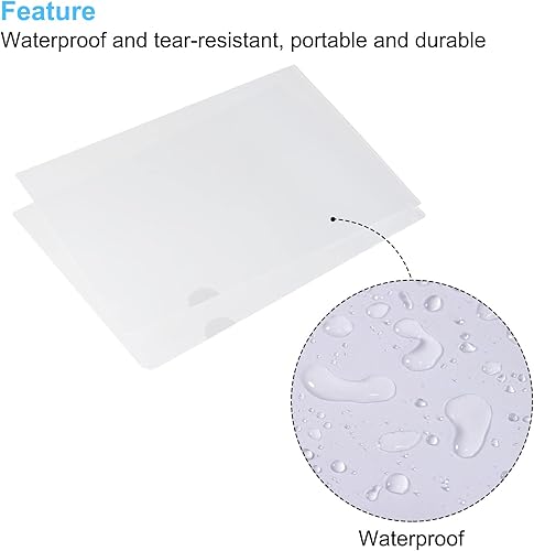 Miniatura 6 de PATIKIL Carpetas tipo L, paquete de 24 unidades, tamaño A4, bolsillos de plástico para proyectos, papel transparente, funda para documentos, para