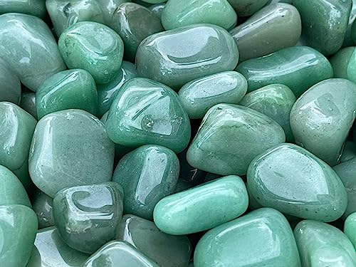 Image of GAF TREASURES 1 /2 LB Green Aventurine Tumbled Stones, Polished Green Aventurine Gemstone, Green Aventurine Healing Crystals (Green Aventurine)