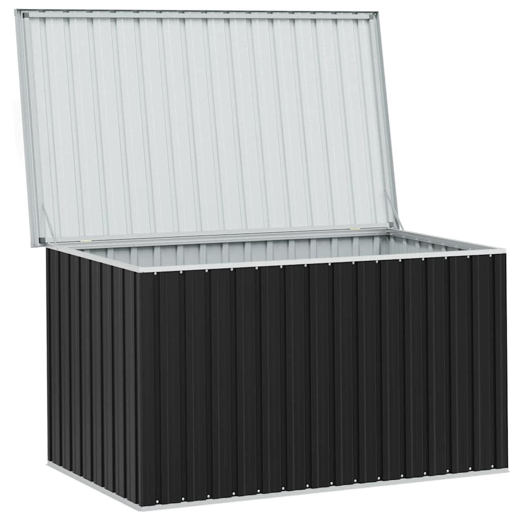 Scatola portaoggetti da giardino, antracite, 171 x 99 x 93 cm, in metallo zincato, per cuscini, coperte e attrezzi, elegante soluzione per terrazza e cortile