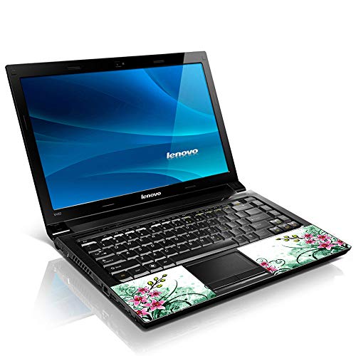 Image of LSS 17 17.3 Inche Laptop Notebook Skin Sticker with 2 Wrist Pads - Reusable Cover Protector Vinyl Sticker Cover Decal Fits 17 inch - 19 inch HP Asus Acer Samsung - Pink Flower Floral Pattern