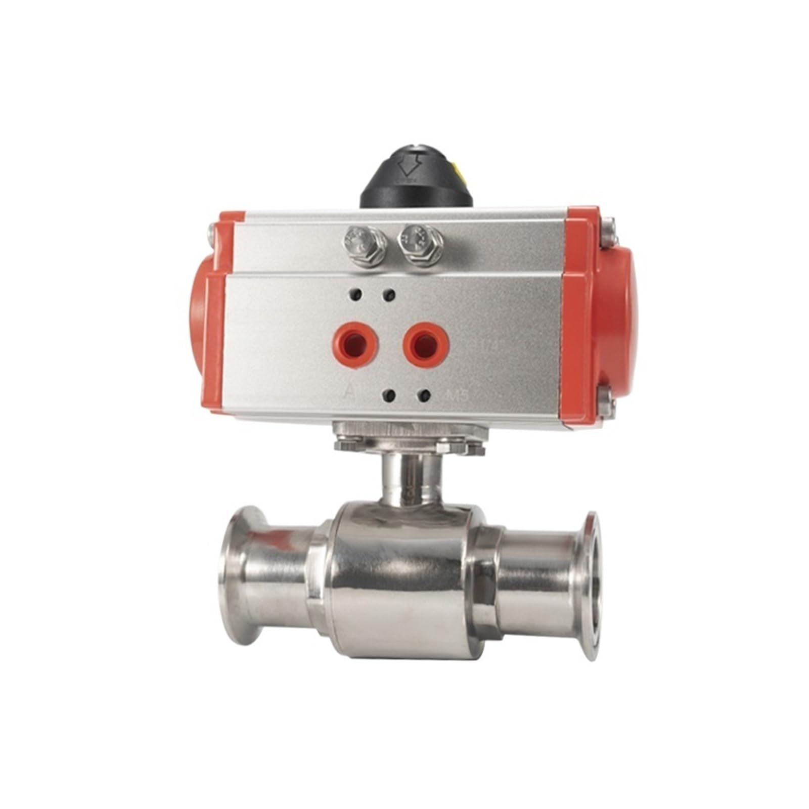 Flglqutsv Od19mm Tc50.5 Pneumatic Ball Valve, 1.5" 2" Tri Clamp Od19-51Mm Pipe 304/316L Stainless Steel Sanitary Double Acting Pneumatic Actuator(,Sus316l)
