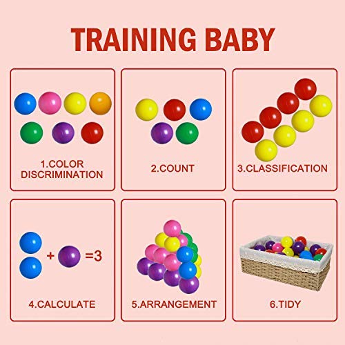 image for Gonioa Ball Pit Pack of 50 Balls Crush Proof Soft Plastic Ball for Kid